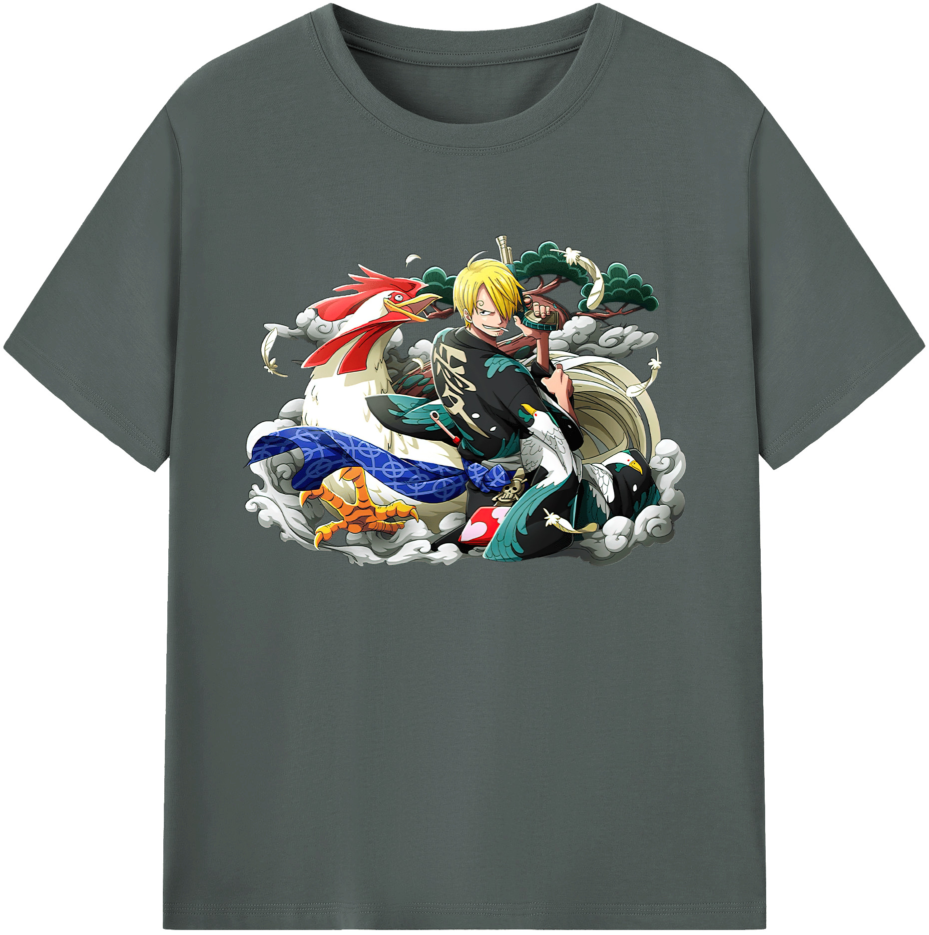 （画像用） ワンピース サンジ ONE PIECE Sanji 綿100％ メンズ半袖Tシャツ｜肌触りやわらか＆通気性